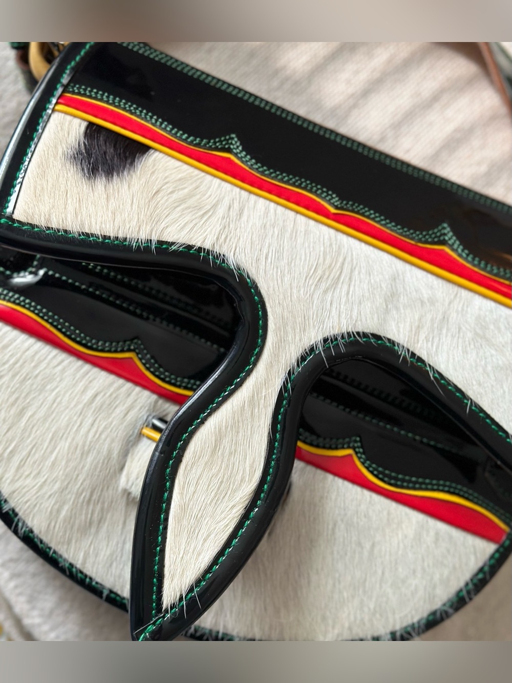 VTG Handcrafted Columbian Leather & Fur Carriel Bag | Luis J. Osorio | Jericó